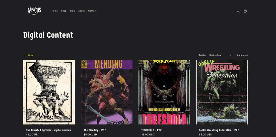 New Shop: Mörk Borg Zines TTRPG PDFs and Horror Art at jangus.art